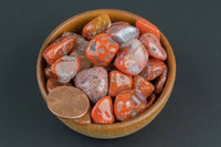 Natural Lightning Red Agate Tumbled Nuggets- 100 grams-3.5 ounces - 1/4 inch-3/4 inch Size- Roughly 70pcs per bag