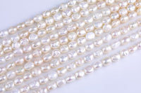 7-8mm, 8-9mm, 9-10mm Flat Potato Nugget Pearl A Quality Round Freshwater Pearl