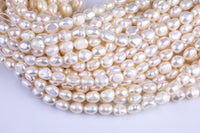 7-8mm, 8-9mm, 9-10mm Flat Potato Nugget Pearl A Quality Round Freshwater Pearl