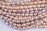 Peach 7x9mm Potato Pearl A Quality Round Freshwater Pearl- 15 inch strand