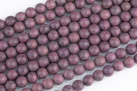 Natural Purple Heart Wood. 6mm or 8mm or 10mm Round. Full Strand Gemstone Beads