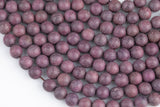 Natural Purple Heart Wood. 6mm or 8mm or 10mm Round. Full Strand Gemstone Beads