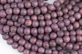 Natural Purple Heart Wood. 6mm or 8mm or 10mm Round. Full Strand Gemstone Beads