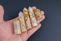 1 Pc Natural Cherry Blossom Agate Obelisk Tower Point wand healing crystal