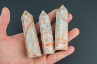 1 Pc Natural Pastel Marble Obelisk Tower Point wand healing crystal