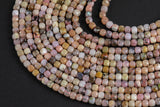 Natural Pink Opal Faceted Cube Beads Size 3mm or 4mm 15.5" Strand