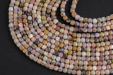 Natural Pink Opal Faceted Cube Beads Size 4-5mm 15.5" Strand