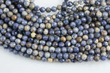 Natural Genuine Thai BLUE SAPPHIRE 15.5" - 4mm - Nice Size Hole - Diamond Cutting, High Facets- Nice and Sparkly- Faceted Rond