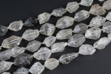 Natural Herkimer Diamond Quartz Natural Shape beads. 15.5 inch strand One full strand- size and number of pieces in description
