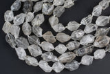 Natural Herkimer Diamond Quartz Natural Shape beads. 15.5 inch strand One full strand- size and number of pieces in description