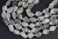 Natural Herkimer Diamond Quartz Natural Shape beads. 15.5 inch strand One full strand- size and number of pieces in description