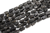 Natural Black Tourmaline Freeform Nugget - Approximately 14mm and 11mm - Full 15.5 inch strand Gemstone Beads