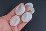 1 Pc Natural Clear Quartz Worry Stone- 35x45mm