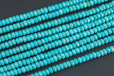 Blue Turquoise, High Quality in Faceted Roundel 6mm and 8mm- Full 15.5 Inch strand AAA Quality Gemstone Beads