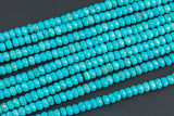 Natural Blue Turquoise, High Quality in Faceted Roundel 6mm Gemstone Beads