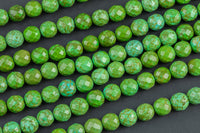 Natural Faceted Greenish Turquoise, High Quality in Faceted round, 6mm, 8mm, 10mm - Full Strand 15.5 inch Strand AAA Quality AAA Quality