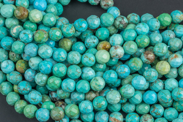 Faceted Turquoise Beads, High Quality in Faceted round, 6mm 8mm 10mm 12mm AAA Quality AAA Quality Magnesite Turquoise Gemstone Beads