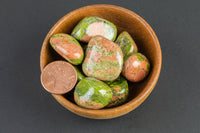 Natural Unakite Tumbled Nuggets- 100 grams-3.5 ounces - .5 inch-1.5 inch Size- Roughly 10 pcs per bag