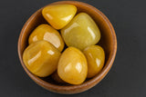 Natural Yellow Jade Tumbled Nuggets- 100 grams-3.5 ounces - .5 inch-1.5 inch Size- Roughly 8 pcs per bag