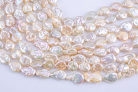 12mm to 13mm Coin Pearl Freshwater Pearl, Full strands