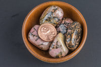 Natural Rhodonite Jasper Tumbled Nuggets- 100 grams-3.5 ounces - .5 inch-1.5 inch Size- Roughly 7 pcs per bag