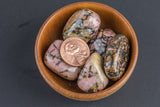 Natural Rhodonite Jasper Tumbled Nuggets- 100 grams-3.5 ounces - .5 inch-1.5 inch Size- Roughly 7 pcs per bag