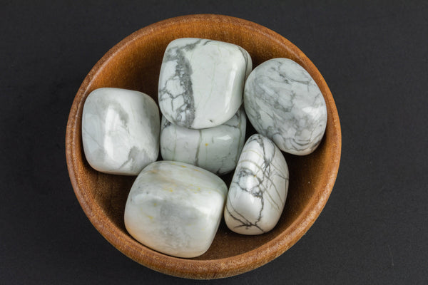 Natural Howlite Tumbled Nuggets- 100 grams-3.5 ounces - .5 inch-1.5 inch Size- Roughly 7 pcs per bag