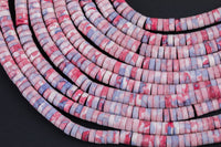 Bubble Pink Sediment Jasper Heishi Discs Beads 2x4mm 3x6mm 15.5" Strand