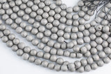 DRUZY AGATE Beads-- Dark Platinum Silver- 8mm, 10mm, 12mm. Full 15.5 inch strand