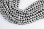 DRUZY AGATE Beads-- Dark Platinum Silver- 8mm, 10mm, 12mm. Full 15.5 inch strand