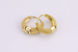 2 pcs Gold Hoop Earring Tear Style Hoop Earring 14K Gold Statement Jewelry for Teen Women Girl-18mm