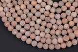 Natural Pink Moonstone Sunstone Beads Matte Round Beads - A Quality Full Strand, 6mm 8mm 10mm 12mm 15.5 - 16" AAA Quality AAA Quality