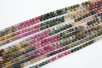 Natural Watermelon Tourmaline High Quality in Round, 4mm, 6mm, 8mm, 10mm AAA Quality Smooth Gemstone Beads