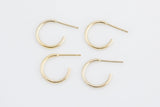 Gold Filled Stud Hoop Earing- 14/20 Gold Filled- Made in USA - 2 pieces per order- 1 pairs