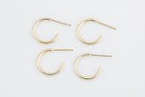Gold Filled Stud Hoop Earing- 14/20 Gold Filled- Made in USA - 2 pieces per order- 1 pairs