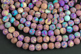 Natural Purple AFRICAN Sea Sediment Jasper Matte round sizes, 4mm, 6mm, 8mm, 10mm, 12mm- Full 15.5 Inch Strand- Wholesale Price