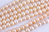 8-9mm AA Quality Off Round Freshwater Pearl- Peach- Full 15 inch strand