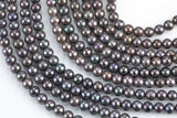 AA 6-7mm Natural Freshwater Pearls - Off Round 1 Full Strand- Light Peacock