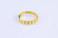 Gold Star Ring, Flower Ring, Open Ring Adjustable Dainty Gold Stacking Ring Minimalist for Kids Teenager Friendship Ring