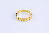 Gold Star Ring, Flower Ring, Open Ring Adjustable Dainty Gold Stacking Ring Minimalist for Kids Teenager Friendship Ring