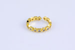 1 pc Gold Ring Dainty Ring, Adjustable Ring, Minimalist Cz Ring, Micro Pave Ring, Gold Open Ring, Dainty Jewelry