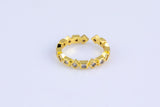 1 pc Gold Ring Dainty Ring, Adjustable Ring, Minimalist Cz Ring, Micro Pave Ring, Gold Open Ring, Dainty Jewelry
