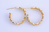 1 pairs 18kt Gold Hoop Stud Wire Earring, Earring 26mm