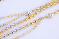 16" 14K DAINTY NECKLACE CHAIN Gold for Layering -Ball Chain 16" w/ 2.5" extender chain