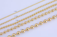 16" 14K DAINTY NECKLACE CHAIN Gold for Layering -Ball Chain 16" w/ 2.5" extender chain