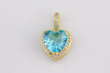 1 pc 18k Gold Heart Shape Charms- Assorted Colors- 13x20mm