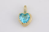 1 pc 18k Gold Heart Shape Charms- Assorted Colors- 13x20mm