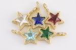 1 pc 18k Gold Star Shape Charms- Assorted Colors- 16x23mm