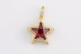 1 pc 18k Gold Star Shape Charms- Assorted Colors- 16x23mm
