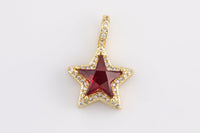 1 pc 18k Gold Star Shape Charms- Assorted Colors- 16x23mm